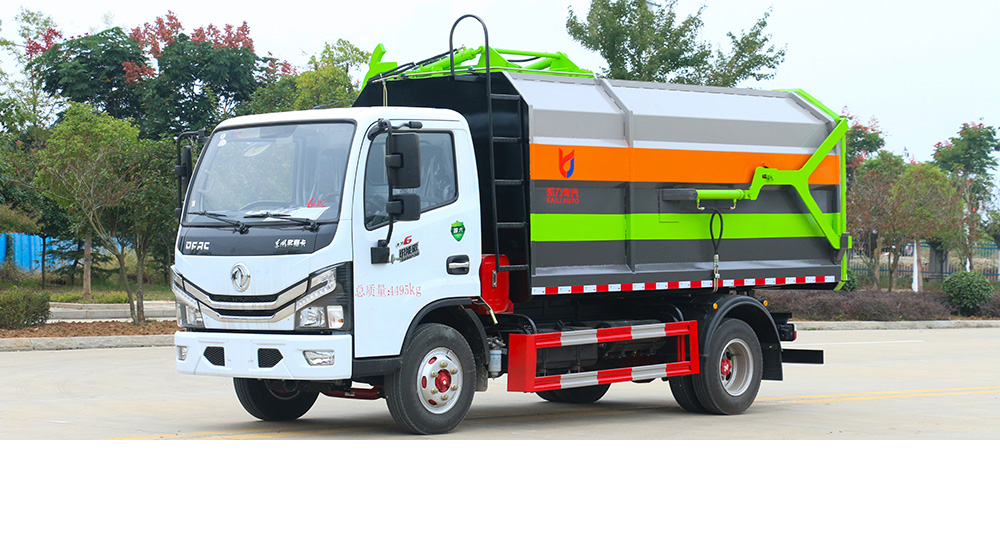 东风D6自装卸式垃圾车 侧装