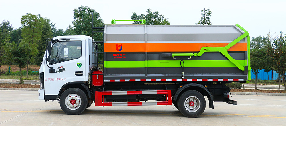 东风D6自装卸式垃圾车 侧装