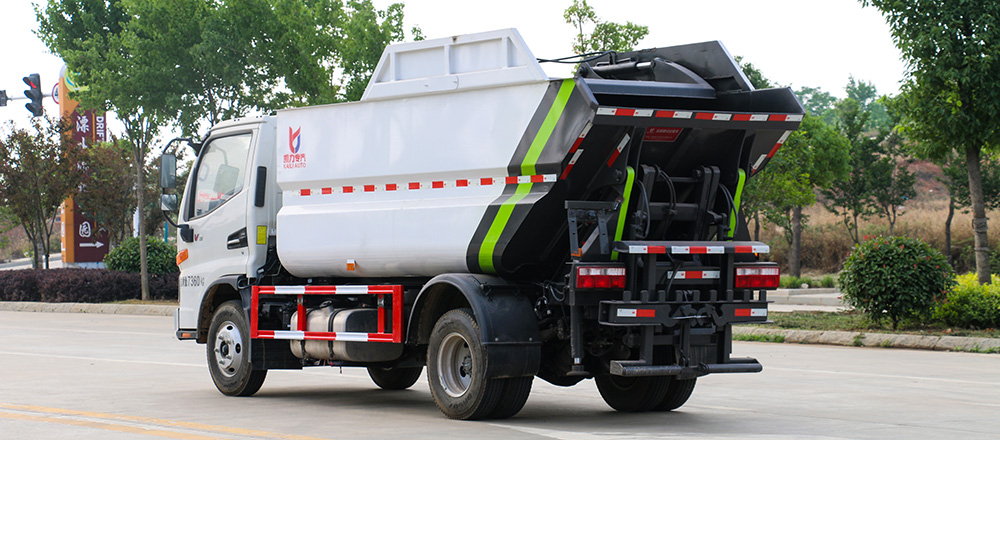 骏铃V3自装卸式垃圾车 后装