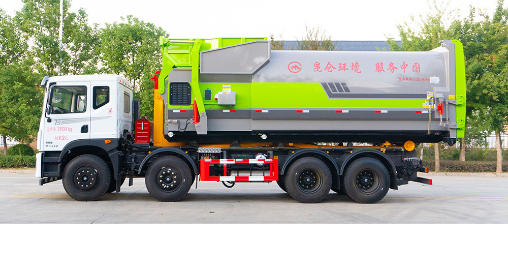 东风华神前四后八车厢可卸式垃圾车